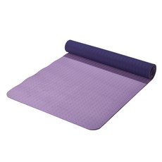 Body Crew TPE防滑瑜珈墊, 夕陽粉+黑莓紫