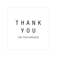 인디케이 모던 땡큐 정사각 라벨, 화이트, 100개