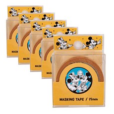 kumhong 米奇復古膠帶 15mm x 7m, 黃色的, 5個