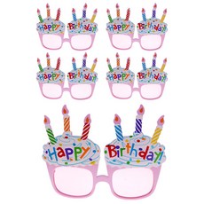 리빙다 생일컵 케익 안경, 핑크, 5개