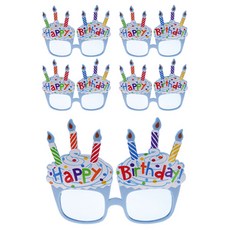LivingDA 生日杯子蛋糕眼鏡, 藍色, 5個