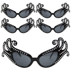 LivingDA 派對用天鵝眼鏡, 黑色, 5個