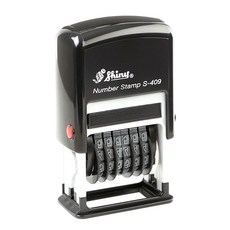 Shiny 號碼印章 S-409 6欄 4mm 外殼顏色隨機, 混色, 素色