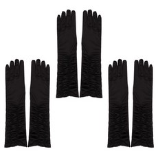 Livingda 抓皺長手套 38cm, 黑色, 3套