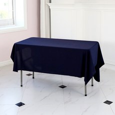 SM Party 縫線收邊活動用桌巾, 海軍藍, 6人座180 x 155cm)