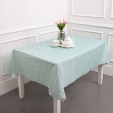 4人桌格紋防水桌巾+防塵袋, 薄荷廣場, 183 x 147 厘米