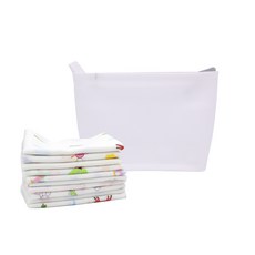 棉紗花紋手帕 10入+EVA網格收納包