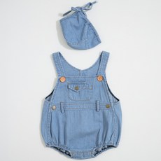 BEBENIZ 縫線吊帶褲+帽子 G045BCBA092