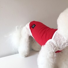 MAGDOG 狗狗Tommy細肩帶無袖T恤, 紅色