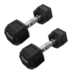 헬스프라자 육각 아령 고무덤벨 2p, 7kg