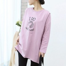 Motherlike 大尺碼獨角獸印花哺乳長袖連身裙 T803