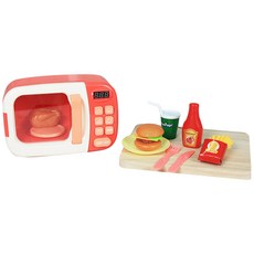 happy play 幼兒過家家廚房玩具套組圓形和圓形微波爐, 粉色的