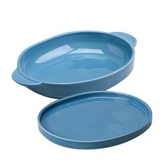 MAISON OBJET Black Forest Gratangi + 橢圓盤, 河藍, 1套