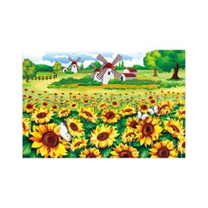 KMELLIE 3D 太陽花園 鑽石畫 60 x 40 cm, 混合色, 1個