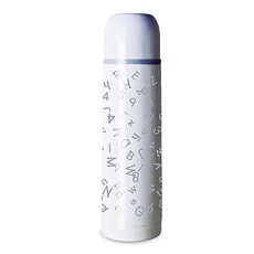 BUCK703 杯蓋式不鏽鋼保溫瓶, 白色字母款, 500ml