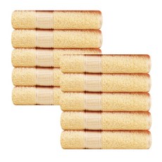 Songwol 松月 棉質素色毛巾 120g, 黃色的, 10個