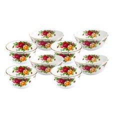 ROYAL ALBERT 皇家玫瑰 4人份韓式餐具組, 混合色, 飯碗 4p + 湯碗 4p