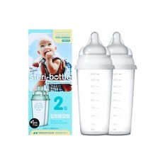 스테리바틀 일회용 외출용 젖병 250ml 미디엄플로, 투명, 2개