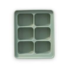블루마마 실리콘 이유식 큐브 냉동용기 6구, 민트, 1개