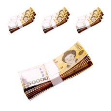迷你鈔票束 五萬韓元鈔票 10入, 混合色, 1個