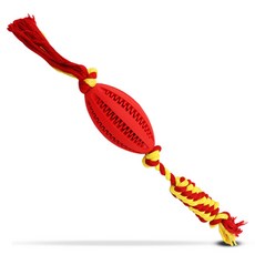 DING DONG PET 寵物乳膠橄欖球拉扯玩具 40cm, 紅色, 1個