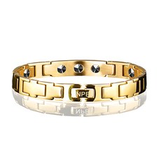 NPB鍺手鍊男款金色+購物袋, 1個