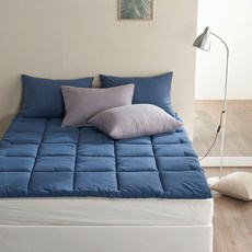 BED&DECO 素色薄床墊, 深藍