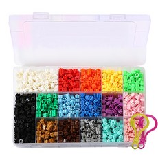 Colorstory D-Form積木 10mm 16種 1800p + 設計圖 + 掛環 2p 隨機出貨 + O型環 2p 套組, 積木(混合顏色), 掛環(隨機出貨)