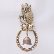 Aterina 黃銅貓頭鷹豬馬蹄鐵掛鐘, 混合色