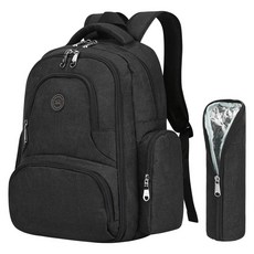 QIMIAOBABY 多層收納後背包 QM-1490, 黑色