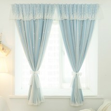 Loving Lab 公主魔鬼氈遮光窗簾, 藍色