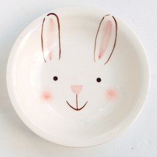 모이내츄럴 어린이 원형 접시 M, 토끼, 1개