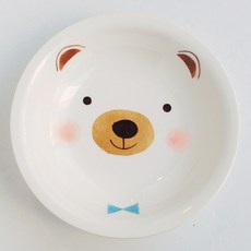 모이내츄럴 어린이 원형 접시 M, 곰, 1개