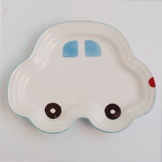 모이내츄럴 자동차 어린이접시, 블루, 1개