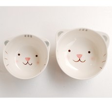 兒童動物造型餐具組, 貓咪款, 飯碗+湯碗