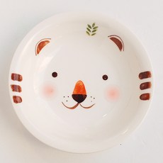 모이내츄럴 어린이 원형 접시 M, 호랑이, 1개