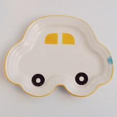 모이내츄럴 자동차 어린이접시, 옐로우, 1개