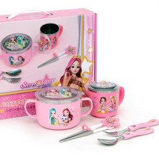 珠珠的秘密造型餐具組 PN148, 混色, 碗+杯子+湯匙+叉子+筷子