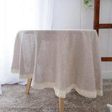 CASA VERDE 赫利紗染棉圓形桌布, 燕麥色, 110圓形