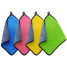 youhouse 加厚雙面超細纖維抹布4件組, 混色, 1套