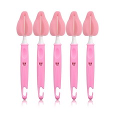 lieto 可掛式奶嘴清潔刷, 粉色, 5入