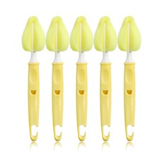 lieto 可掛式奶嘴清潔刷, 黃色, 5入