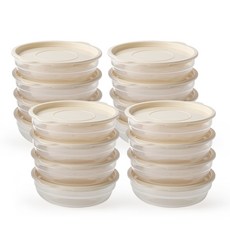 HOMENHOUSE 圓形微波保鮮盒 450ml, 保鮮盒 象牙白, 16個