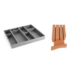 頂級可分隔餐具收納盒, 灰色, 1個