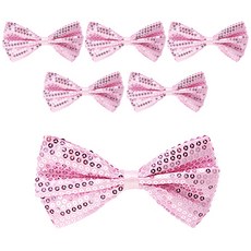 Party09 高級亮片蝴蝶結, 淺粉色, 6個