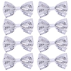 파티공구 고급 스팡클 나비 넥타이, 실버, 8개