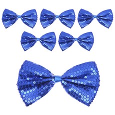 Party09 高級亮片蝴蝶結, 藍色, 6個