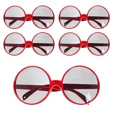 派對道具 圓形眼鏡, 紅色, 5個