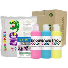 SNOWKIDS 彩色揉麵怪物麵團600g+雪漆粉色140ml+藍色140ml+黃色140ml+畫紙, 3 種顏色