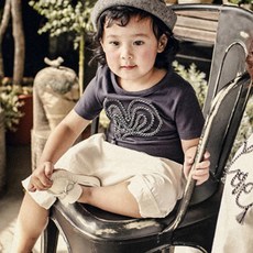 monfimafi Logo流蘇圓領親子透氣短袖